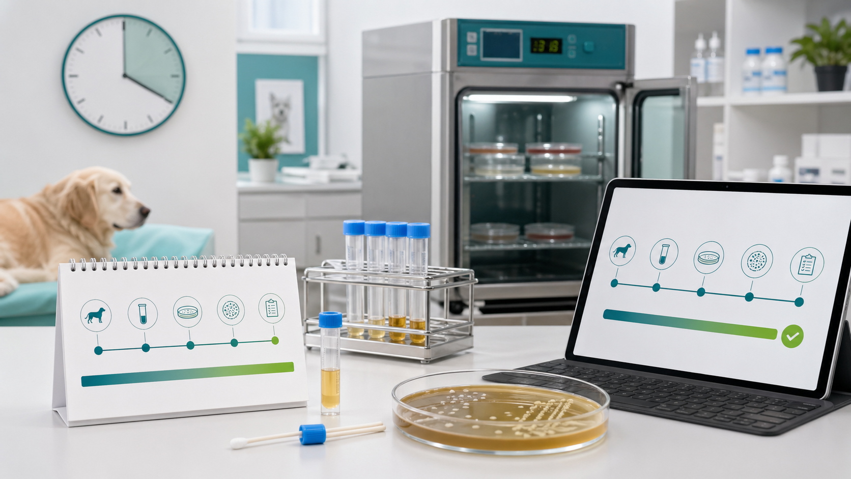 How long does veterinary culture and sensitivity testing take?